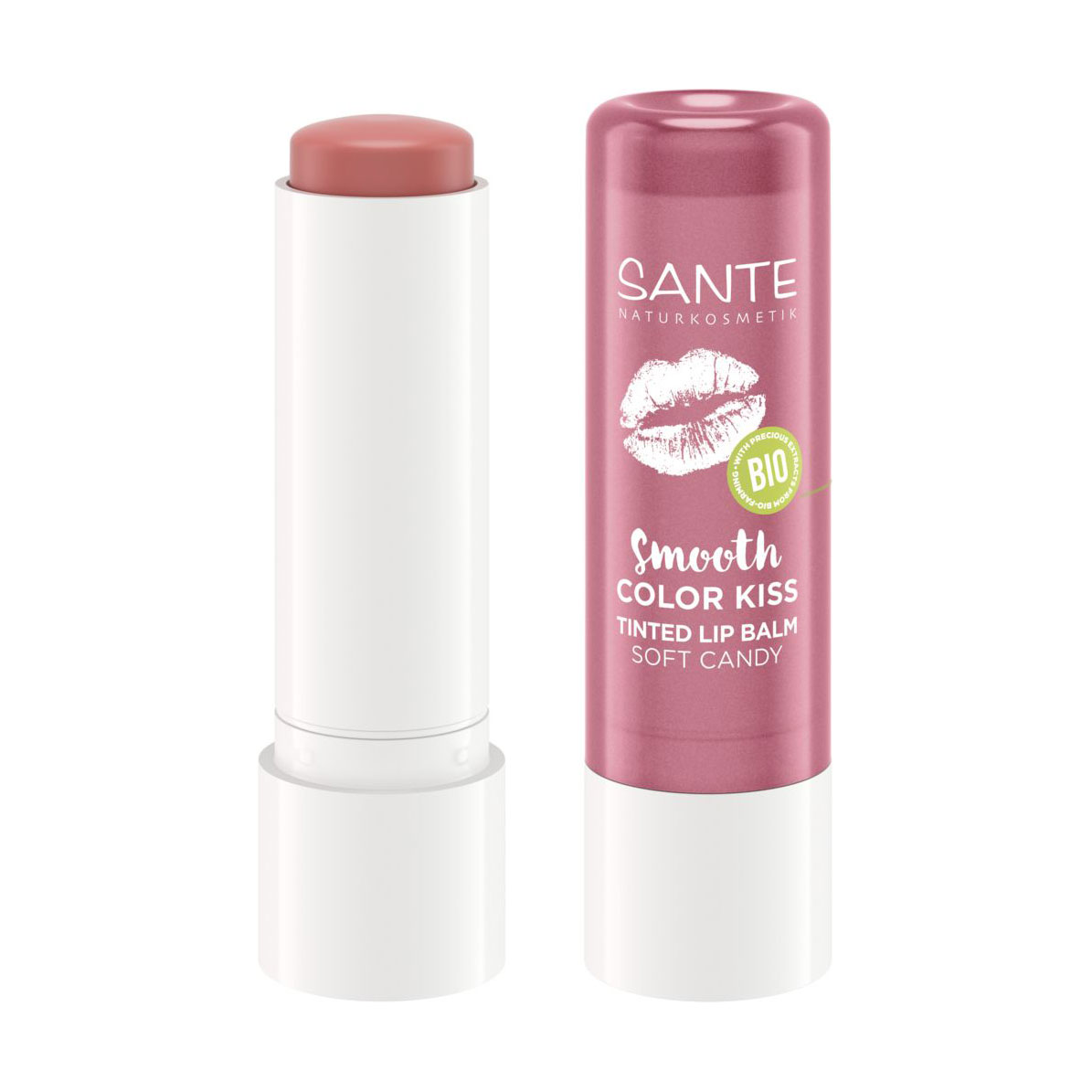 Тонувальний біо-бальзам для губ Sante Smooth Color Kiss Tinted Lip Balm 03 Candy, 4.8 г